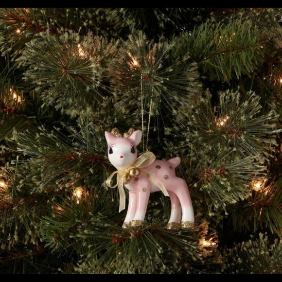 Target Retro Deer Christmas Tree Ornament Pink/Gold Wondershop - Picture 2 of 4